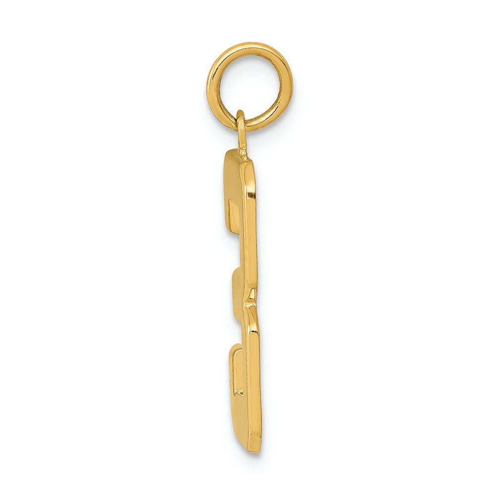 FJC Finejewelers 14k Yellow Gold Casted Large Polished Number 3 Charm