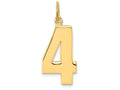 FJC Finejewelers 14k Yellow Gold Casted Large Polished Number 4 Charm