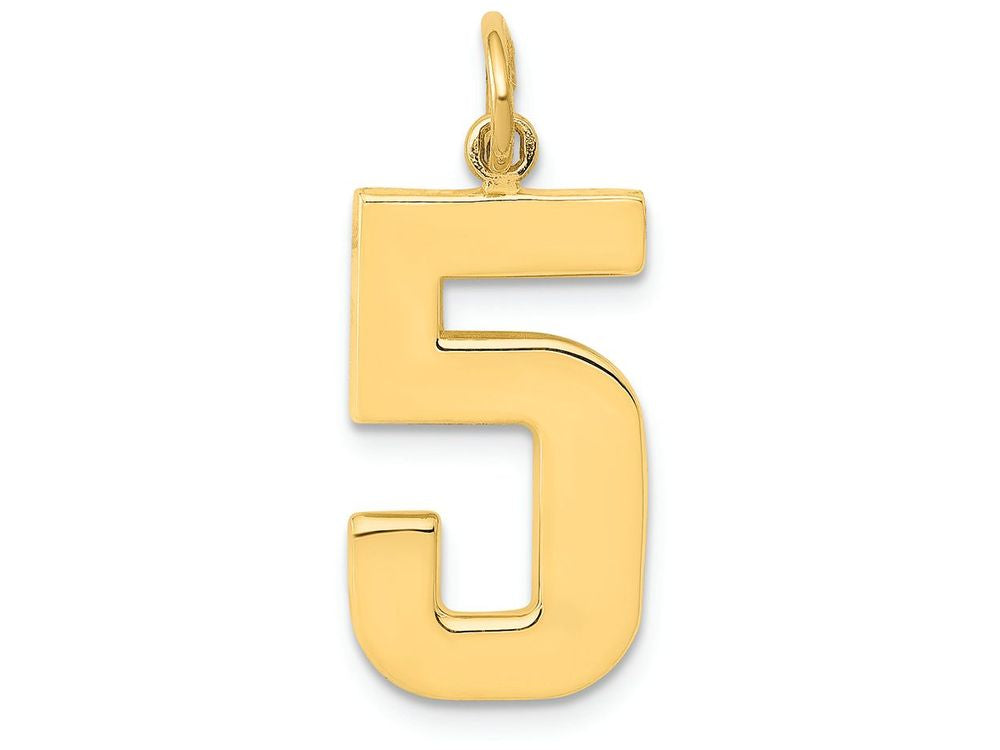 FJC Finejewelers 14k Yellow Gold Casted Large Polished Number 5 Charm