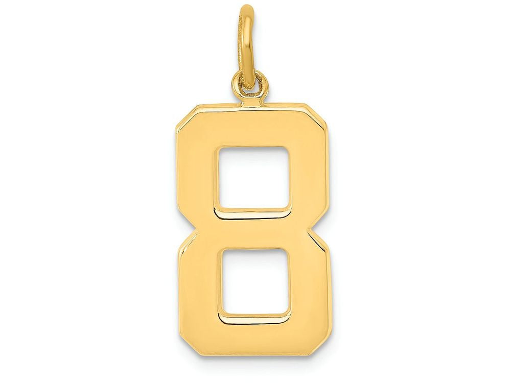 FJC Finejewelers 14k Yellow Gold Casted Large Polished Number 8 Charm