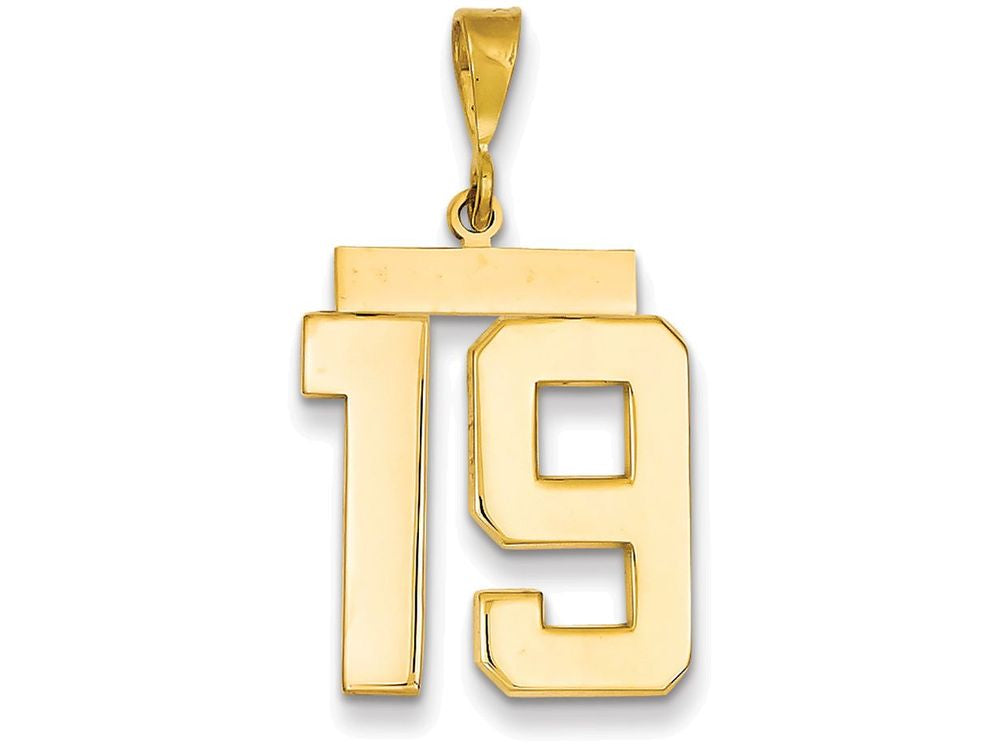 FJC Finejewelers 14k Yellow Gold Large Polished Number 19 Charm