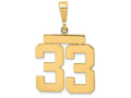 FJC Finejewelers 14k Yellow Gold Large Polished Number 33 Charm