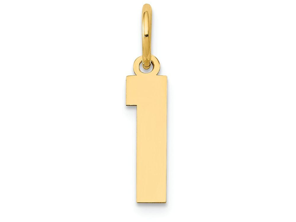 FJC Finejewelers 14k Yellow Gold Small Polished Number 1 Charm
