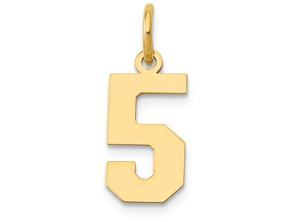FJC Finejewelers 14k Yellow Gold Small Polished Number 5 Charm