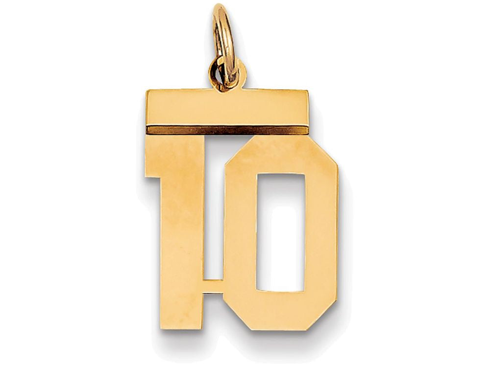 FJC Finejewelers 14k Yellow Gold Small Polished Number 10 Charm