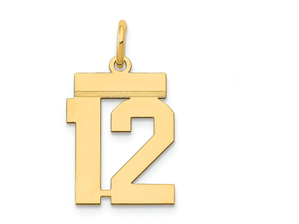 FJC Finejewelers 14k Yellow Gold Small Polished Number 12 Charm