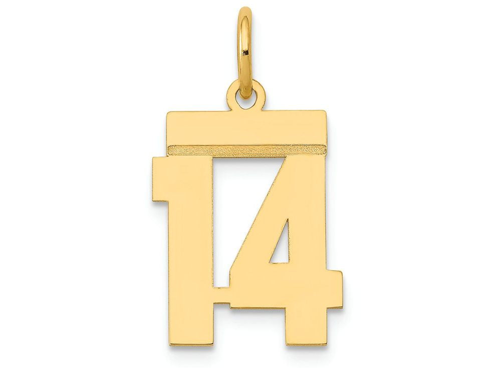 FJC Finejewelers 14k Yellow Gold Small Polished Number 14 Charm