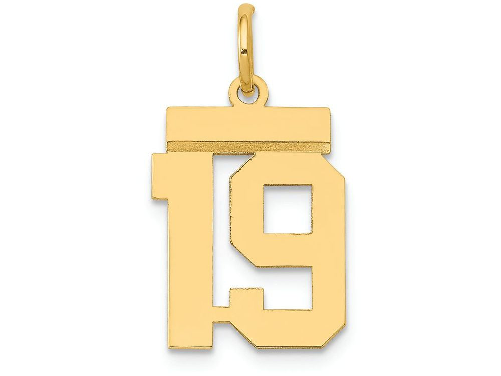 FJC Finejewelers 14k Yellow Gold Small Polished Number 19 Charm