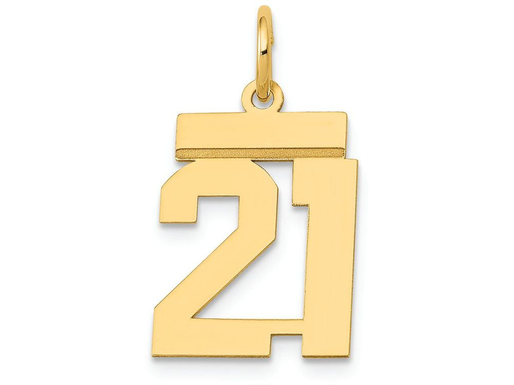 FJC Finejewelers 14k Yellow Gold Small Polished Number 21 Charm