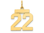 FJC Finejewelers 14k Yellow Gold Small Polished Number 22 Charm