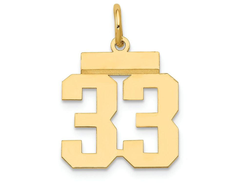 FJC Finejewelers 14k Yellow Gold Small Polished Number 33 Charm