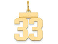 FJC Finejewelers 14k Yellow Gold Small Polished Number 33 Charm