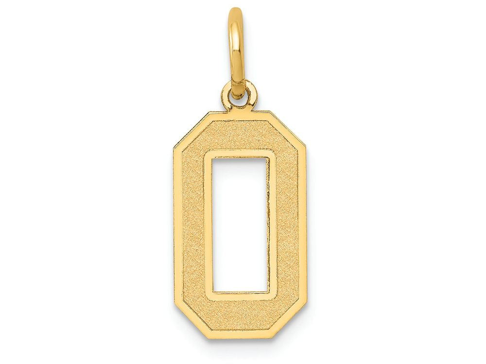 FJC Finejewelers 14k Yellow Gold Medium Satin Number 0 Charm