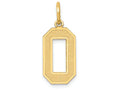 FJC Finejewelers 14k Yellow Gold Medium Satin Number 0 Charm