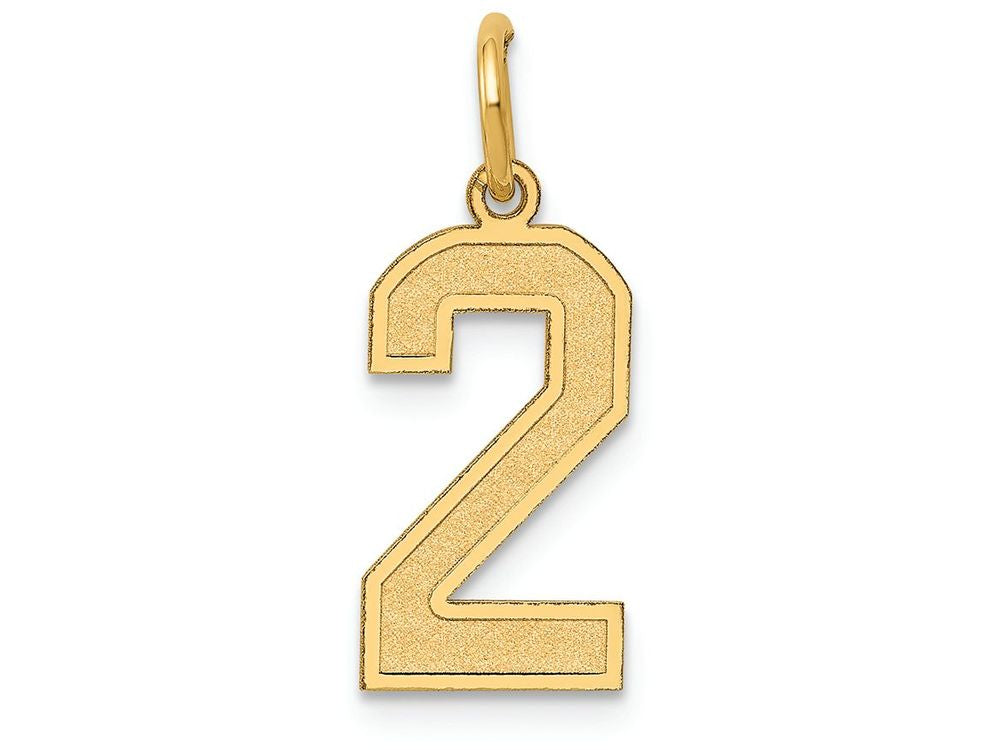 FJC Finejewelers 14k Yellow Gold Medium Satin Number 2 Charm