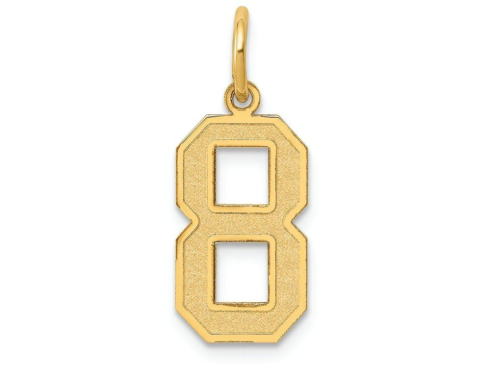 FJC Finejewelers 14k Yellow Gold Medium Satin Number 8 Charm