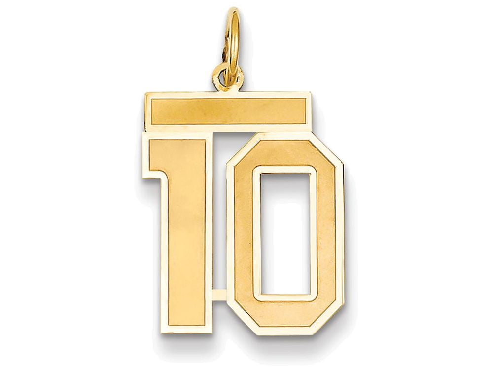 FJC Finejewelers 14k Yellow Gold Medium Satin Number 10 Charm