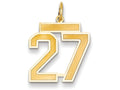 FJC Finejewelers 14k Yellow Gold Medium Satin Number 27 Charm