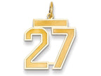 FJC Finejewelers 14k Yellow Gold Medium Satin Number 27 Charm