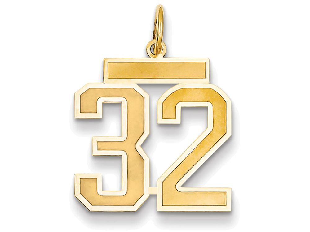FJC Finejewelers 14k Yellow Gold Medium Satin Number 32 Charm