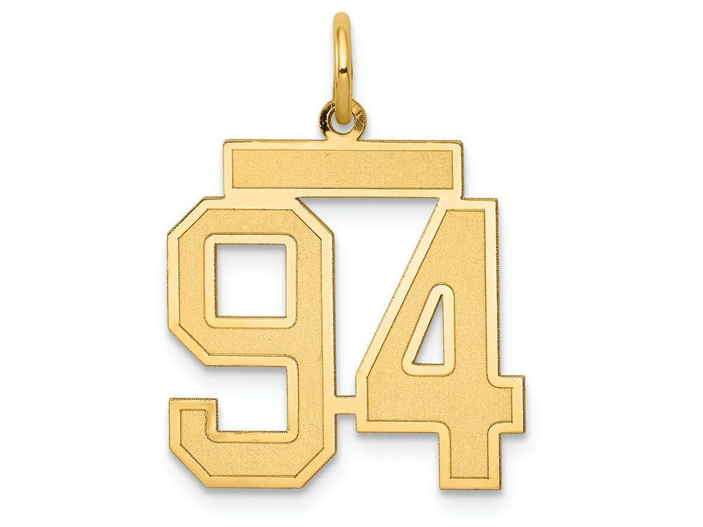 FJC Finejewelers 14k Yellow Gold Medium Satin Number 94 Charm