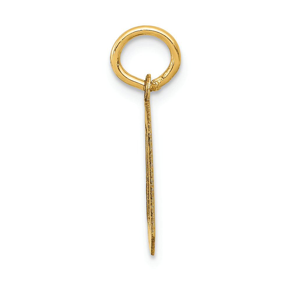 FJC Finejewelers 14k Yellow Gold Small Satin Number 0 Charm