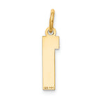 FJC Finejewelers 14k Yellow Gold Small Satin Number 1 Charm