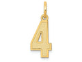 FJC Finejewelers 14k Yellow Gold Small Satin Number 4 Charm