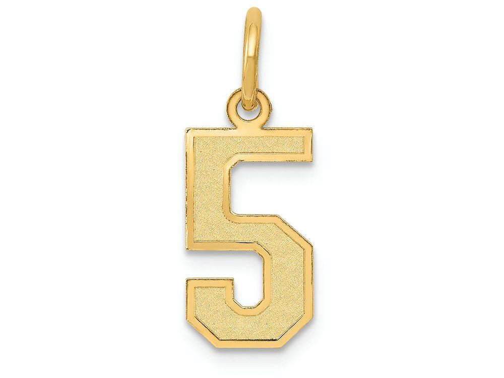 FJC Finejewelers 14k Yellow Gold Small Satin Number 5 Charm