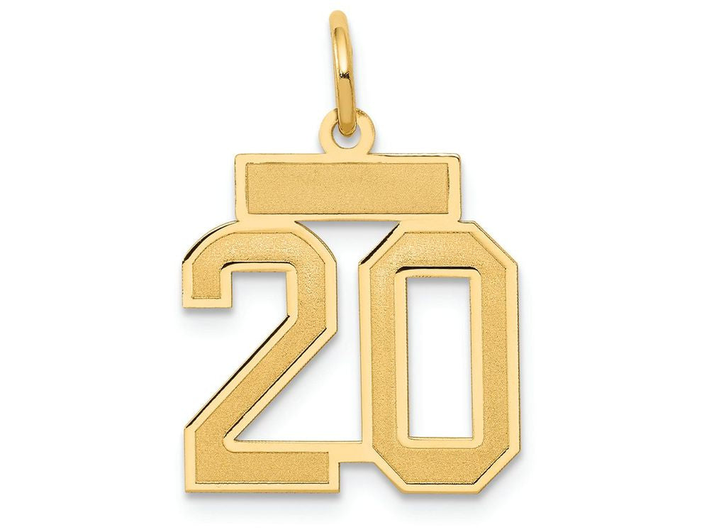FJC Finejewelers 14k Yellow Gold Small Satin Number 20 Charm