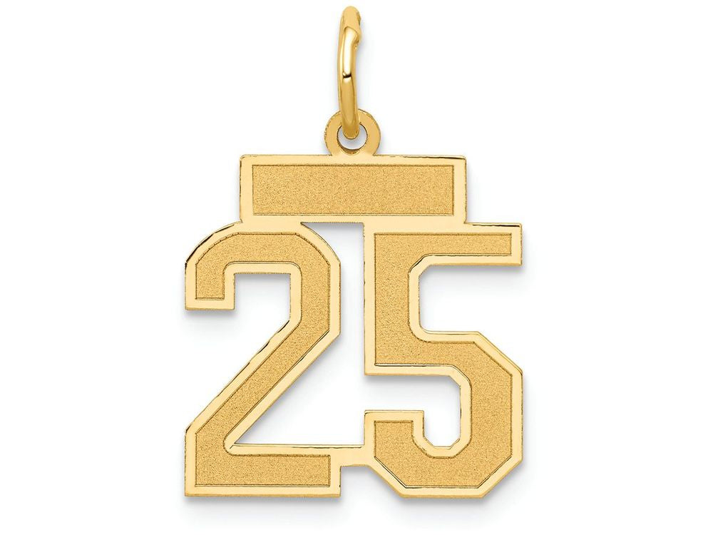 FJC Finejewelers 14k Yellow Gold Small Satin Number 25 Charm
