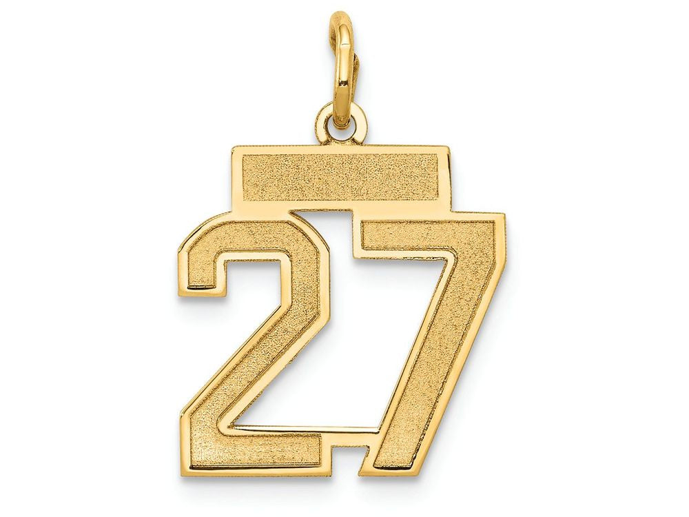 FJC Finejewelers 14k Yellow Gold Small Satin Number 27 Charm