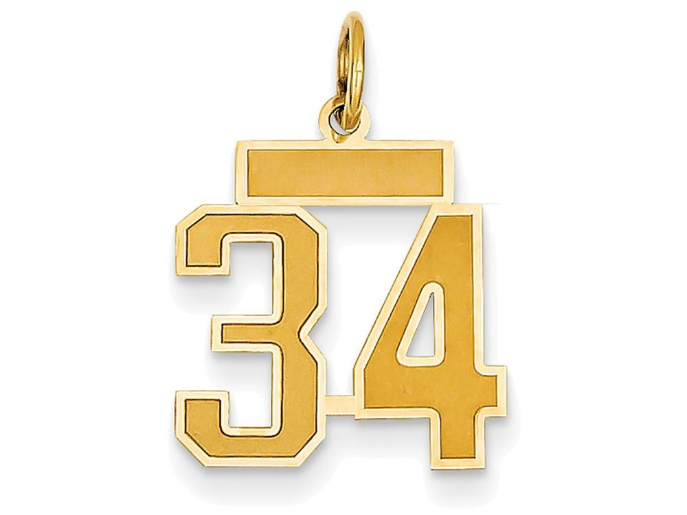 FJC Finejewelers 14k Yellow Gold Small Satin Number 34 Charm