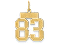 FJC Finejewelers 14k Yellow Gold Small Satin Number 83 Charm