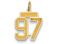 FJC Finejewelers 14k Yellow Gold Small Satin Number 97 Charm