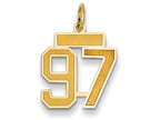 FJC Finejewelers 14k Yellow Gold Small Satin Number 97 Charm