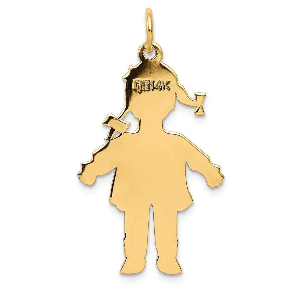FJC Finejewelers 14k Yellow Gold Plain Polished Large Girl Charm