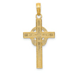 FJC Finejewelers 14k Yellow Gold Polished Claddagh Cross Charm