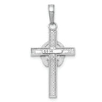 FJC Finejewelers 14k White Gold Block Cross with Claddagh Center Polish Charm