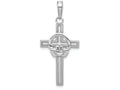 FJC Finejewelers 14k White Gold Block Cross with Claddagh Center Polish Charm