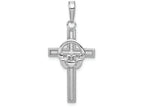 FJC Finejewelers 14k White Gold Block Cross with Claddagh Center Polish Charm