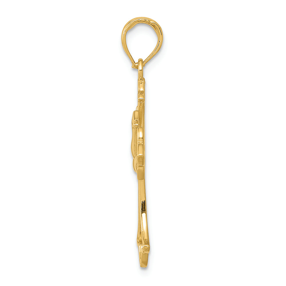 FJC Finejewelers 14k Yellow Gold Dove Cross Charm