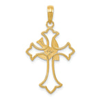 FJC Finejewelers 14k Yellow Gold Dove Cross Charm