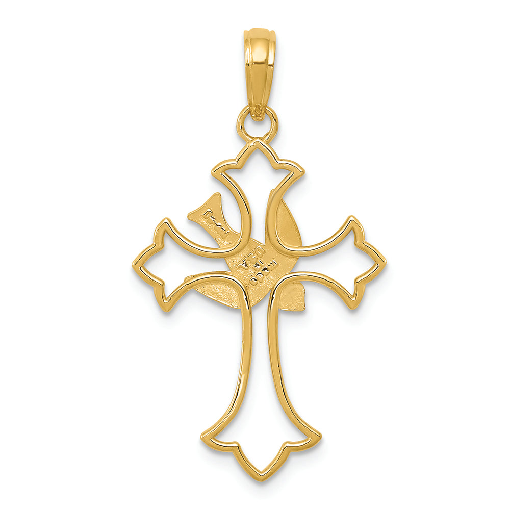 FJC Finejewelers 14k Yellow Gold Dove Cross Charm