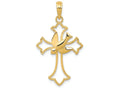 FJC Finejewelers 14k Yellow Gold Dove Cross Charm