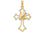 FJC Finejewelers 14k Yellow Gold Dove Cross Charm