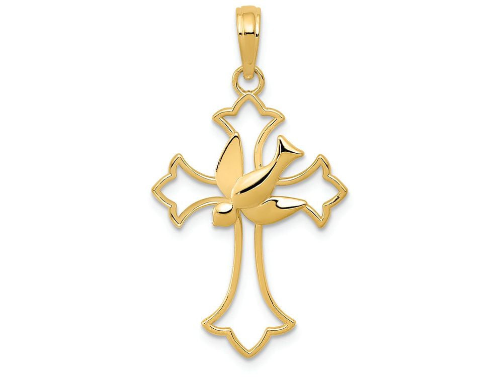 FJC Finejewelers 14k Yellow Gold Dove Cross Charm