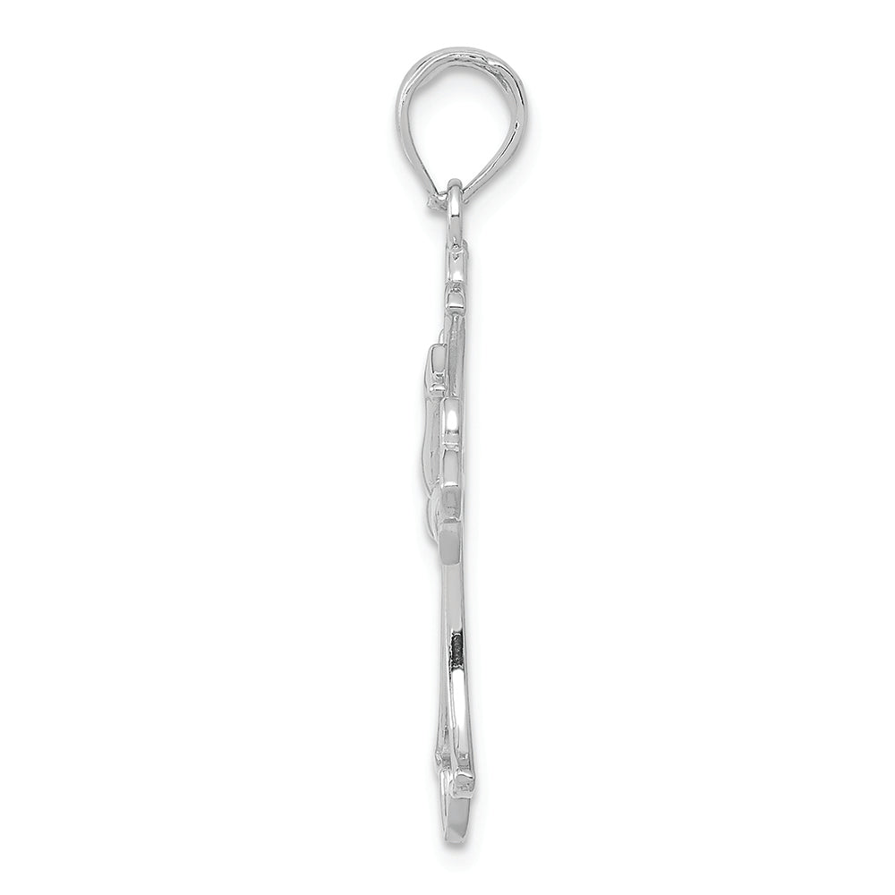 FJC Finejewelers 14k White Gold Cross with Dove Center Charm