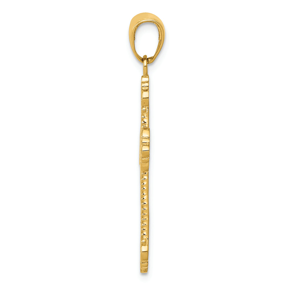FJC Finejewelers 14k Yellow Gold Fleur De Lis Cross Charm
