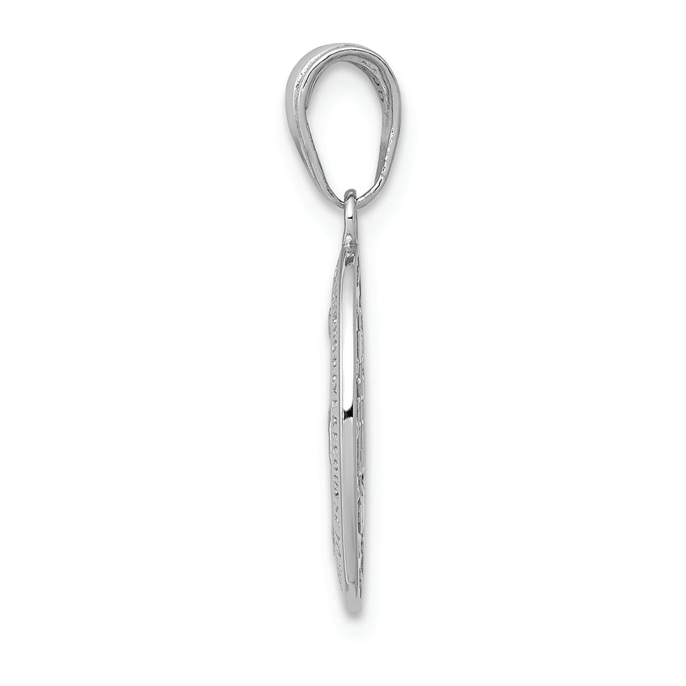 FJC Finejewelers 14k White Gold White Miraculous Medal Satin Finish - Oval Shape Charm